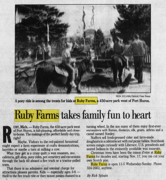 Ruby Farms - Oct 1990 Article